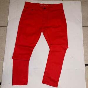Old Skool Jeans Mens Red Skinny Stretch Denim W 38